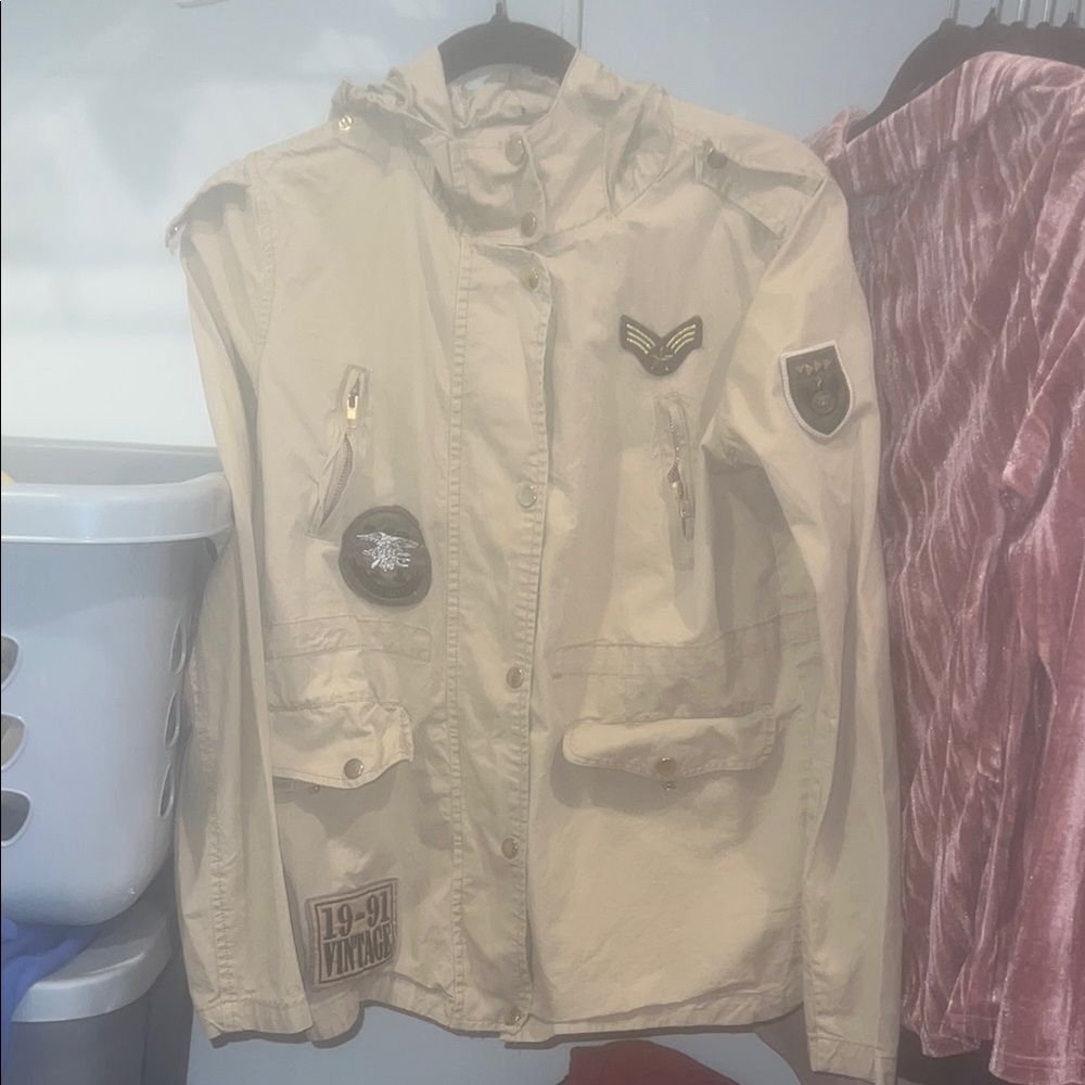 Women's Beige Military Jacket